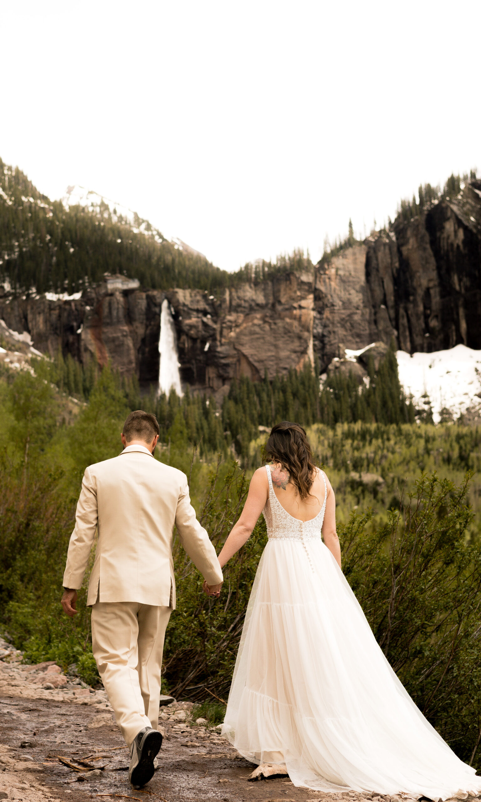 eloping at bridal veils falls in Telluride, Colorado
