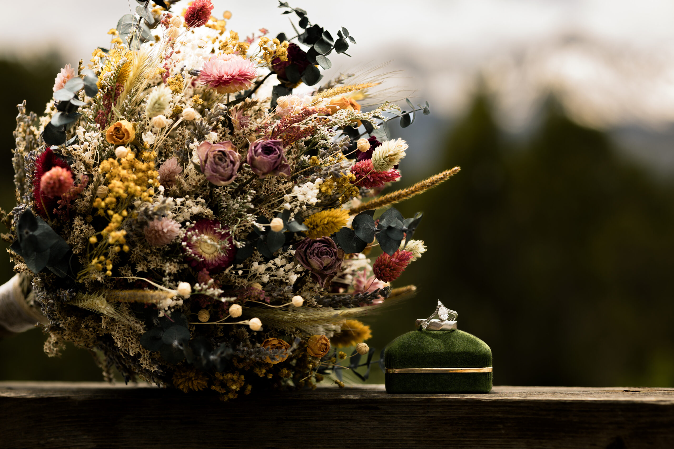 colorado elopement flatlay