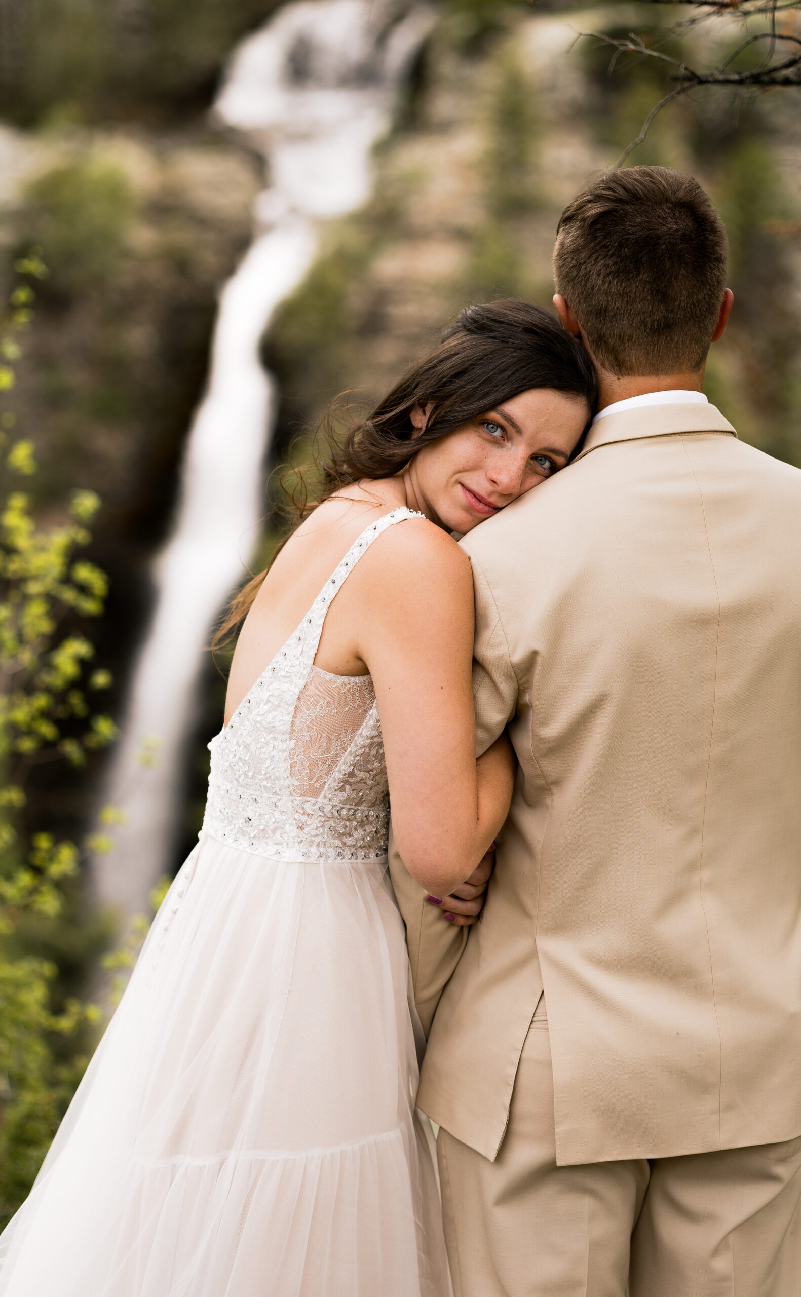 eloping by a waterfall
